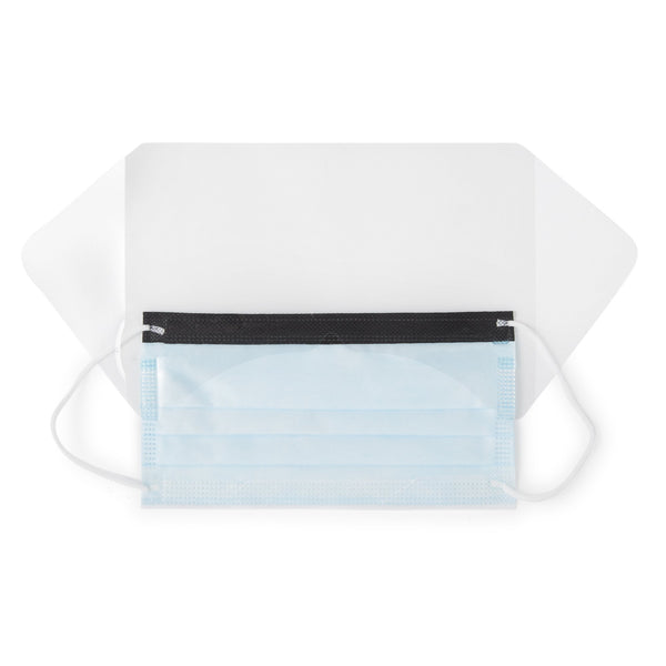 McKesson Procedure Mask with Eye Shield Anti-fog ASTM Level 3 Earloops One Size Fits Most (226057_BX) 25/BX
