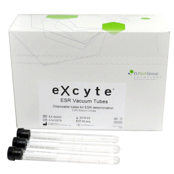 Excyte® Vacuum Tube Venous Blood Collection Tube Sodium Citrate Additive 1 mL Conventional Closure Glass Tube (958114_BX) 50/BX