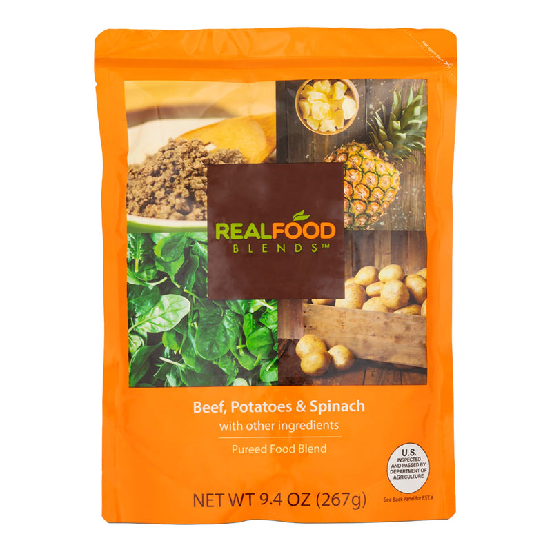 Real Food Blends® Tube Feeding Formula Beef / Potatoes / Spinach Flavor Liquid 9.4 oz. Pouch (1032563_EA) 1/EA