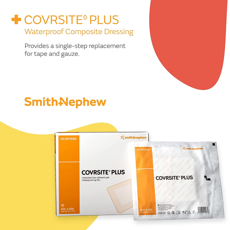 COVRSITE Plus Composite Dressing 6 X 6 Inch Square NonSterile Film Backing (407733_CS) 100/CS