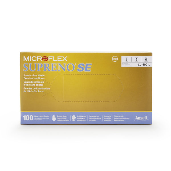 Supreno® SE Exam Glove Large NonSterile Nitrile Standard Cuff Length Textured Fingertips Blue Not Rated (368032_CS) 1000/CS