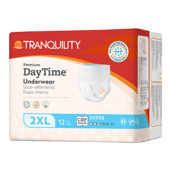 Tranquility® Premium DayTime™ Unisex Adult Absorbent Underwear Pull On with Tear Away Seams 2X-Large Disposable Heavy Absorbency (822621_BG) 12/BG