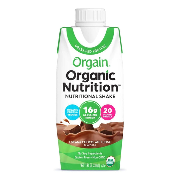Orgain® Organic Nutritional Shake Oral Supplement Creamy Chocolate Fudge Flavor Liquid 11 oz. Carton (1175951_EA) 1/EA