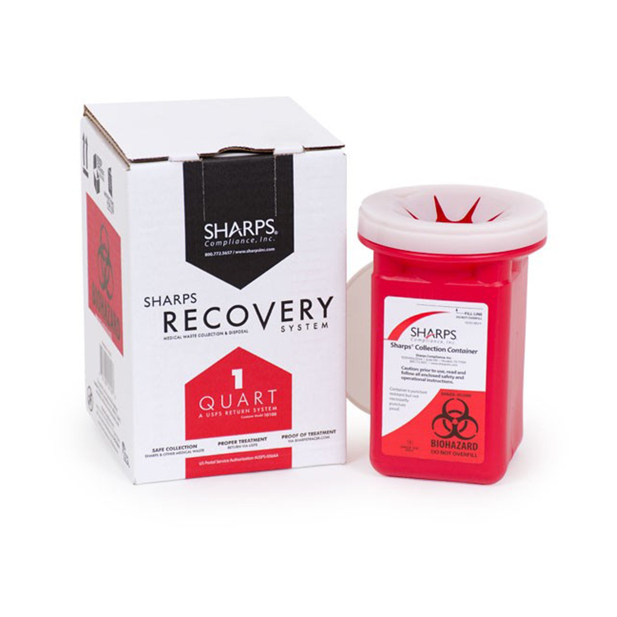 Sharps Recovery System™ Mailback Sharps Container Red Base 4-1/2 L X 4 ...