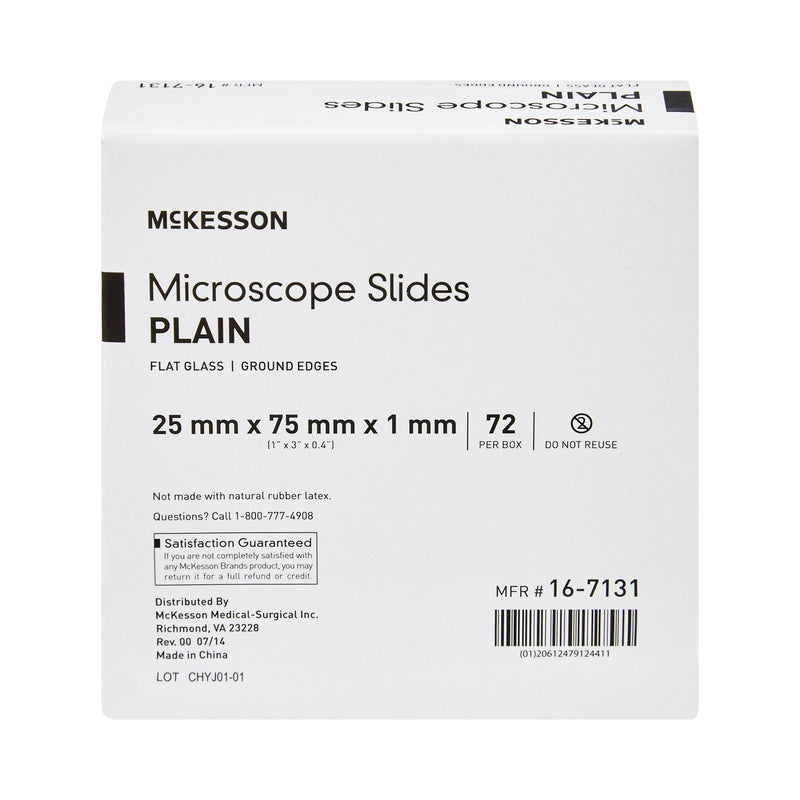 McKesson Microscope Slide 1 X 3 Inch X 1 mm Plain (464497_CS) 20/CS