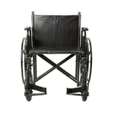 McKesson Bariatric Wheelchair Dual Axle Desk Length Arm Swing-Away Footrest Black Upholstery 22 Inch Seat Width Adult 450 lbs. Weight Capacity (1065280_EA) 1/EA