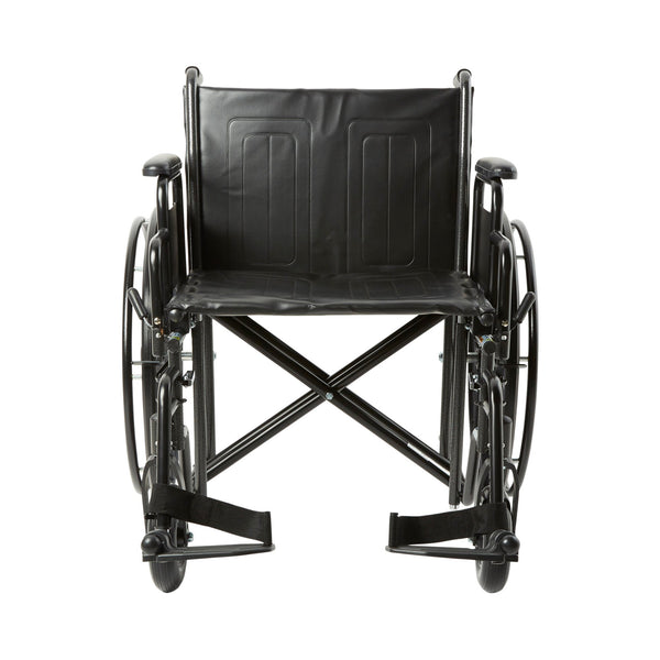 McKesson Bariatric Wheelchair Dual Axle Desk Length Arm Swing-Away Footrest Black Upholstery 22 Inch Seat Width Adult 450 lbs. Weight Capacity (1065280_EA) 1/EA