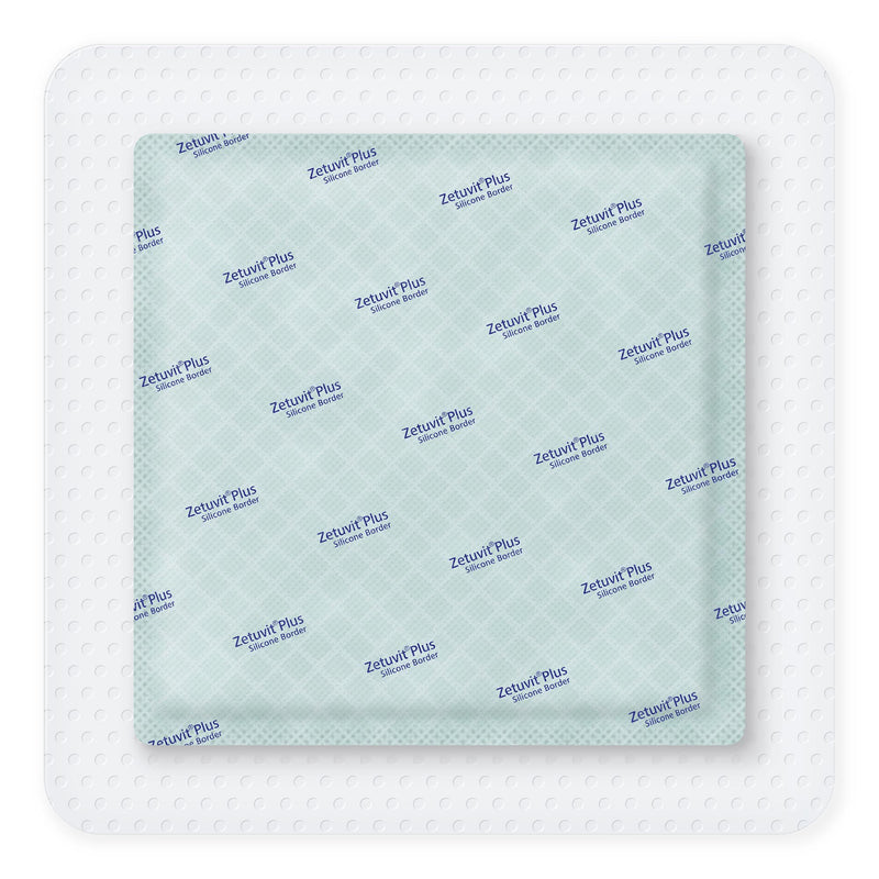 Zetuvit® Plus Silicone Border Super Absorbent Dressing Silicone Adhesive 7 X 7 Inch Square (1242908_EA) 1/EA