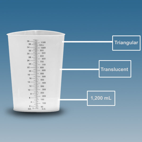 Plasti-Grad® Graduated Beaker Triangular Polypropylene 1,200 mL (320504_CS) 200/CS