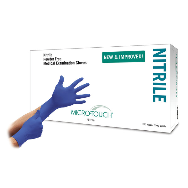 Micro-Touch® Nitrile Exam Glove X-Large NonSterile Nitrile Standard Cuff Length Textured Fingertips Blue Chemo Tested (703153_BX) 1/BX