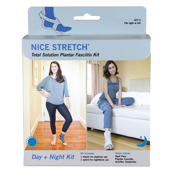 Nice Stretch® Total Solution Plantar Fasciitis Relief Kit Plantar Fasciitis Support Kit Large / X-Large Hook and Loop Closure / Pull-On Sleeve: Male 5 and Up / Female 6 and Up Splint: One Size Fits Most Left or Right Foot (1234361_EA) 1/EA