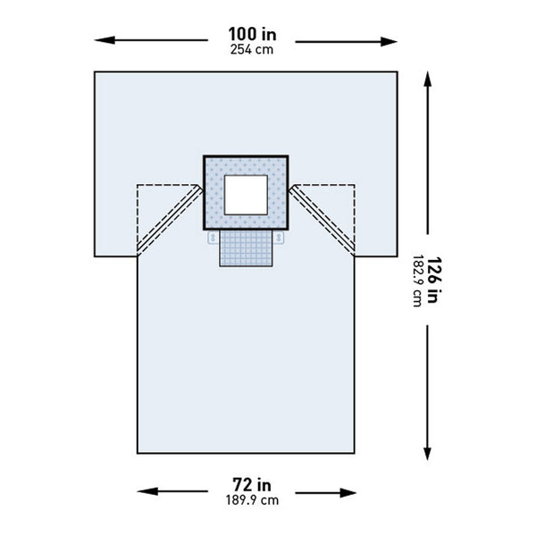 McKesson Surgical Drape Chest Drape 100 W X 72 W X 126 L Inch Sterile (1101286_CS) 12/CS