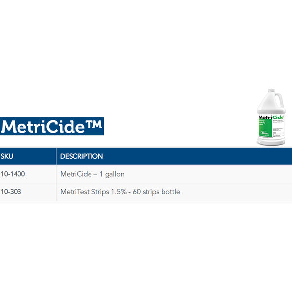 MetriCide™ Glutaraldehyde High-Level Disinfectant Activation Required Liquid 1 gal. Jug Reusable (157455_CS) 4/CS