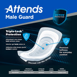 Attends® Male Guard Bladder Control Pad 12-1/2 Inch Length Heavy Absorbency Polymer Core One Size Fits Most (1039121_CS) 120/CS