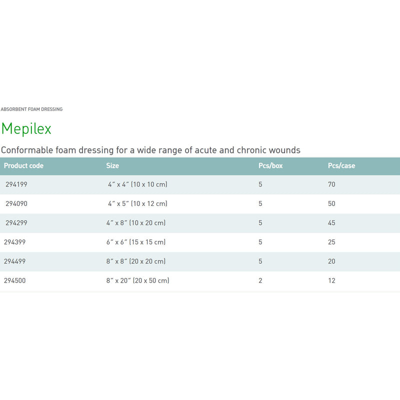 Mepilex® Foam Dressing 8 X 8 Inch Without Border Film Backing Silicone Adhesive Square Sterile (712212_CS) 20/CS
