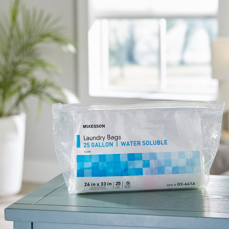 McKesson Hot Water Soluble Laundry Hamper Bag 20 to 25 gal. 26 X 33 Inch Disposable (1147893_PK) 25/PK