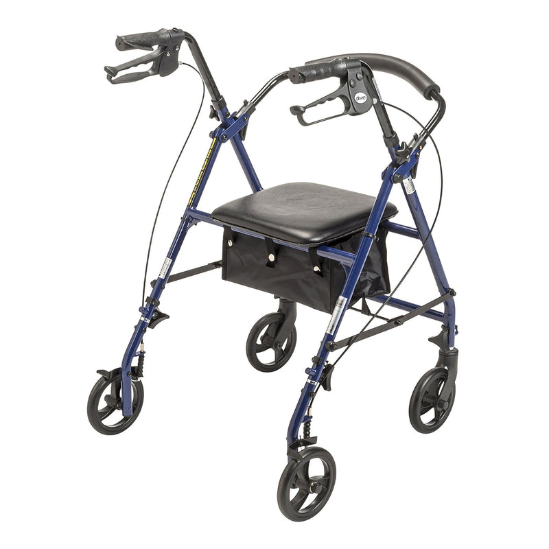 drive™ 4 Wheel Rollator Blue Adjustable Height / Folding Steel Frame (1196512_EA) 1/EA