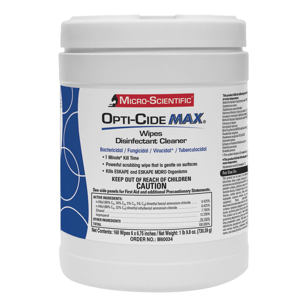 Opti-Cide® Max Surface Disinfectant Cleaner Premoistened Alcohol Based Manual Pull Wipe 160 Count Canister Alcohol Scent NonSterile (1100339_CT) 1/CT