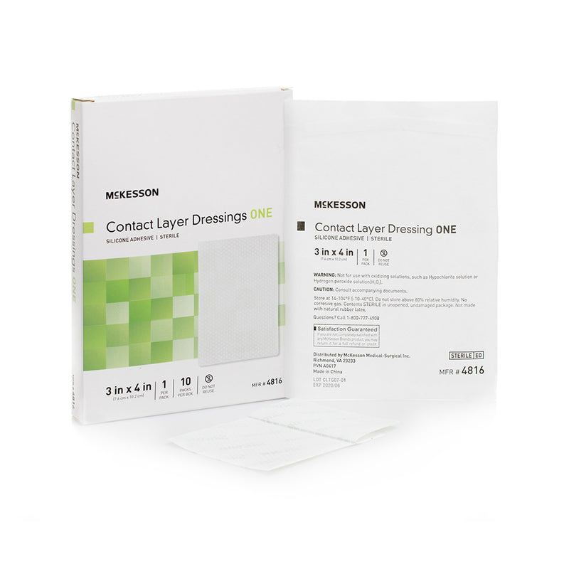 McKesson Wound Contact Layer Dressing 3 X 4 Inch Sterile (1083095_BX) 10/BX