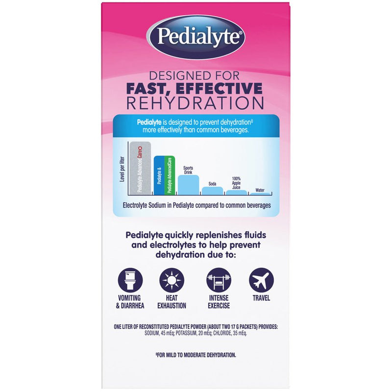 Pedialyte® Powder Packs Oral Electrolyte Solution Strawberry Lemonade Flavor 0.6 oz. Electrolyte (1130200_PK) 6/PK