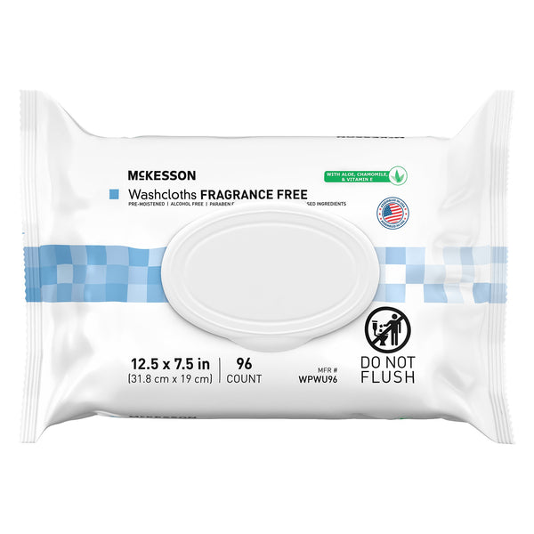 McKesson Personal Cleansing Wipe Soft Pack Unscented 96 Count (1246812_PK) 96/PK