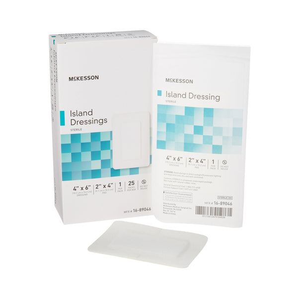 McKesson Island Dressing 4 X 6 Inch Rectangle Sterile (488923_CS) 100/CS