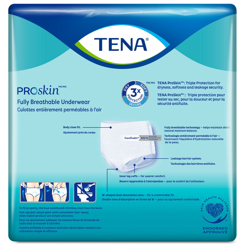 TENA® ProSkin™ Extra Unisex Adult Absorbent Underwear Pull On with Tear Away Seams X-Large Disposable Moderate Absorbency (978895_CS) 48/CS