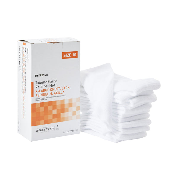McKesson Elastic Net Retainer Dressing Tubular Elastic 40-1/2 Inch X 25 Yard (102.9 cm X 22.9 m) Size 10 White X-Large Chest / Back / Perineum / Axilla NonSterile (1113354_BX) 1/BX
