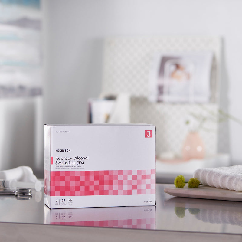 McKesson Impregnated Swabstick 70% Strength Isopropyl Alcohol Individual Packet Sterile (854754_PK) 1/PK
