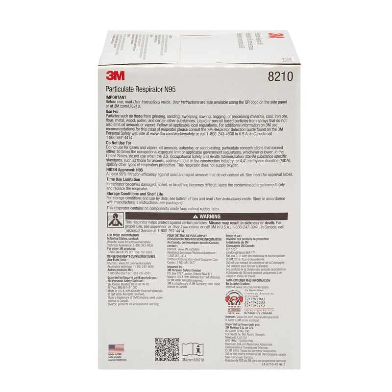 3M™ Particulate Respirator Mask Industrial N95 Not Rated Elastic Strap One Size Fits Most (794716_CS) 160/CS