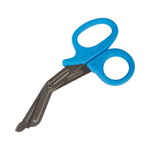 McKesson Medicut™ Trauma Shears 7-1/4 Inch Length Medical Grade Stainless Steel Blue Finger Ring Handle Angled Blunt Tip / Blunt Tip (1078271_EA) 1/EA