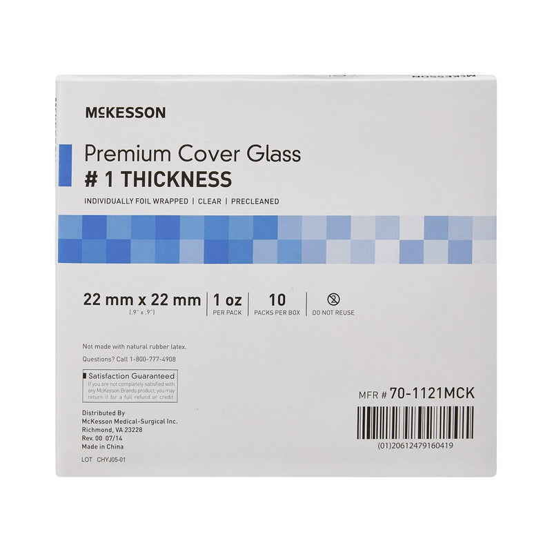 McKesson Cover Glass Square No. 1 Thickness 22 X 22 mm (938364_PK) 1/PK