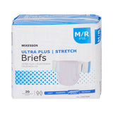 McKesson Ultra Plus Stretch Unisex Adult Incontinence Brief Medium Disposable Heavy Absorbency (884170_CS) 4/CS