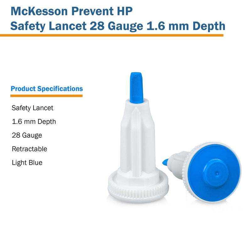 McKesson Prevent® HP Safety Lancet 28 Gauge Retractable Push Button Activation Finger (1217988_CS) 2000/CS