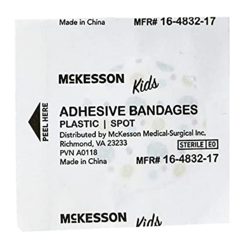 McKesson Kids™ Adhesive Spot Bandage 1 Inch Plastic Round Kid Design (Assorted Prints) Sterile (1110981_CS) 2400/CS