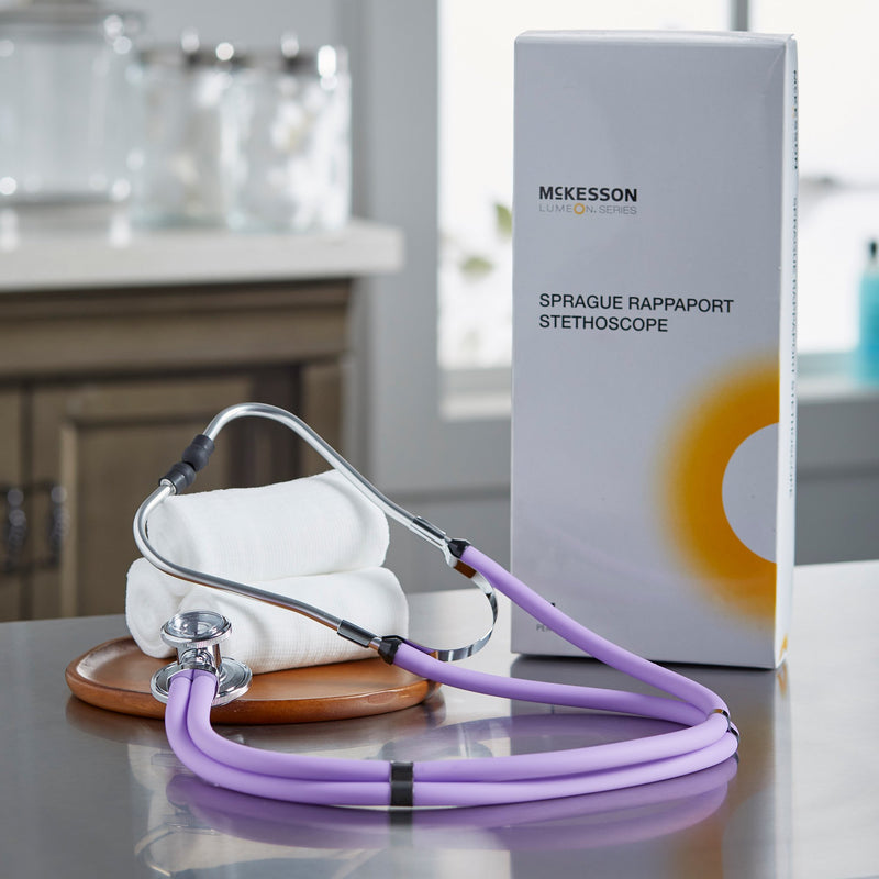 McKesson LUMEON™ Sprague Stethoscope Lavender 2-Tube 22 Inch Tube Double Sided Chestpiece (363731_EA) 1/EA