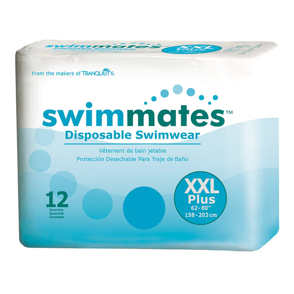 Swimmates™ Unisex Adult Bowel Containment Swim Brief Pull On with Tear Away Seams 2X-Large Disposable Moderate Absorbency (884134_CS) 48/CS