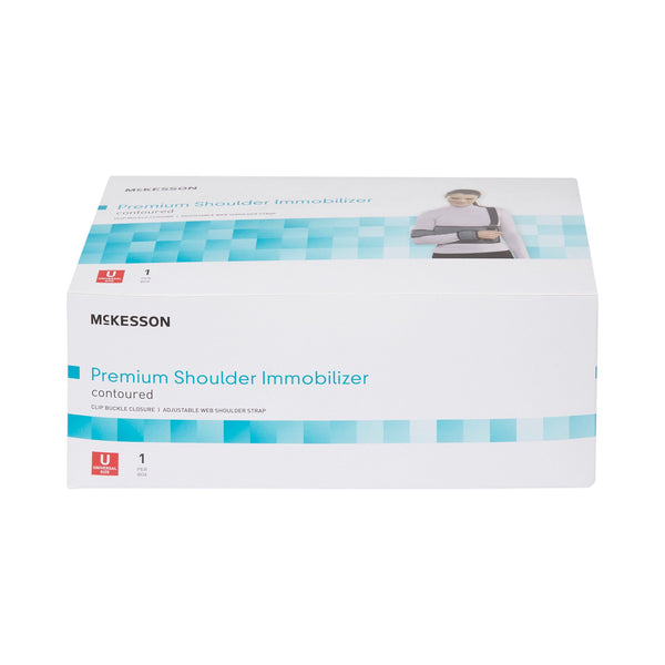 McKesson Shoulder Immobilizer One Size Fits Most Fiberlaminate Waist-Hook and Loop Closure/Shoulder Strap with Buckle/Arm Band and Hand Band Hook and Loop Closure Adjustable Left or Right Arm (1159131_EA) 1/EA