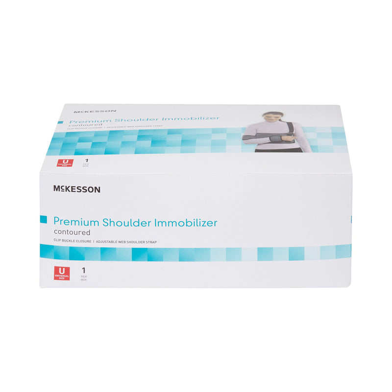 McKesson Shoulder Immobilizer One Size Fits Most Fiberlaminate Waist-Hook and Loop Closure/Shoulder Strap with Buckle/Arm Band and Hand Band Hook and Loop Closure Adjustable Left or Right Arm (1159131_EA) 1/EA