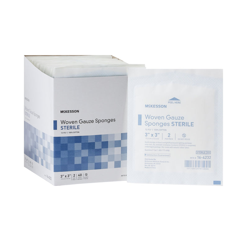 McKesson Gauze Sponge 3 X 3 Inch 12-Ply Sterile 2 per Pack (384816_EA) 1/EA