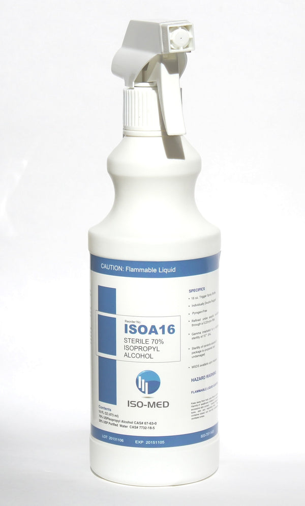 Iso-Med Surface Disinfectant Cleaner Alcohol Based Trigger Spray Liquid 16 oz. Bottle Alcohol Scent Sterile (950884_EA) 1/EA