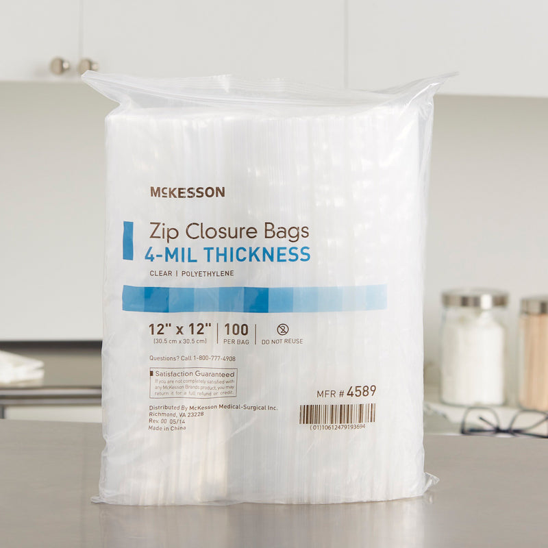 McKesson Reclosable Bag 12 X 12 Inch Polyethylene Clear Zipper Closure (957786_BX) 1/BX