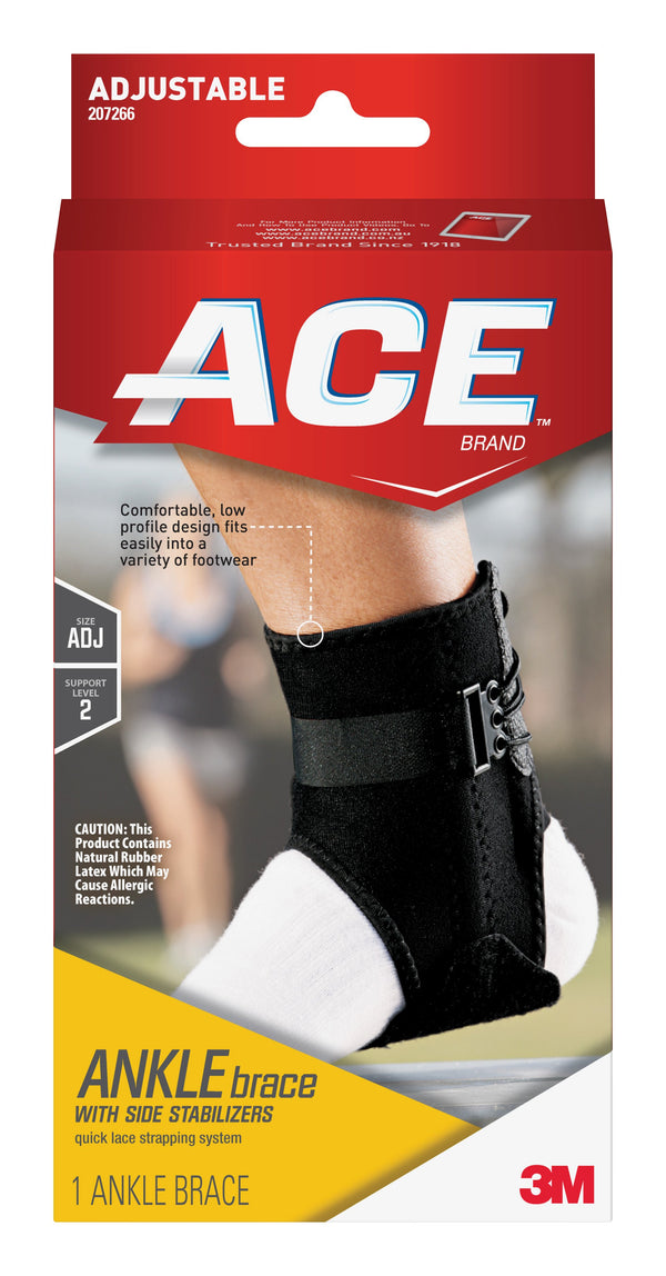 3M™ Ace™ Ankle Brace with Side Stabilizers One Size Fits Most Lace-Up Foot (556921_EA) 1/EA