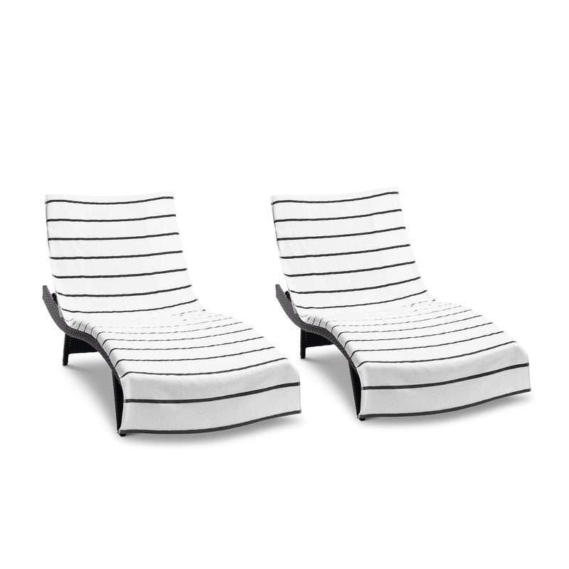 Arkwright Home Las Rayas Chaise Cover 30x85 Dark Grey (2/Pack) (PNP-CC-HS3085DG-2PK) 2/PK