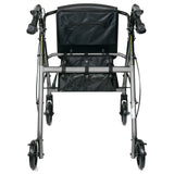 McKesson 4 Wheel Rollator Silver Adjustable Height / Folding Aluminum Frame (1065267_EA) 1/EA