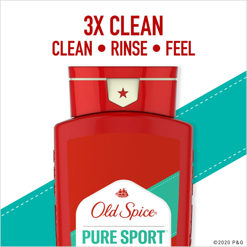 Old Spice® Pure Sport Body Wash Liquid 18 oz. Bottle Clean Scent (1231744_EA) 1/EA