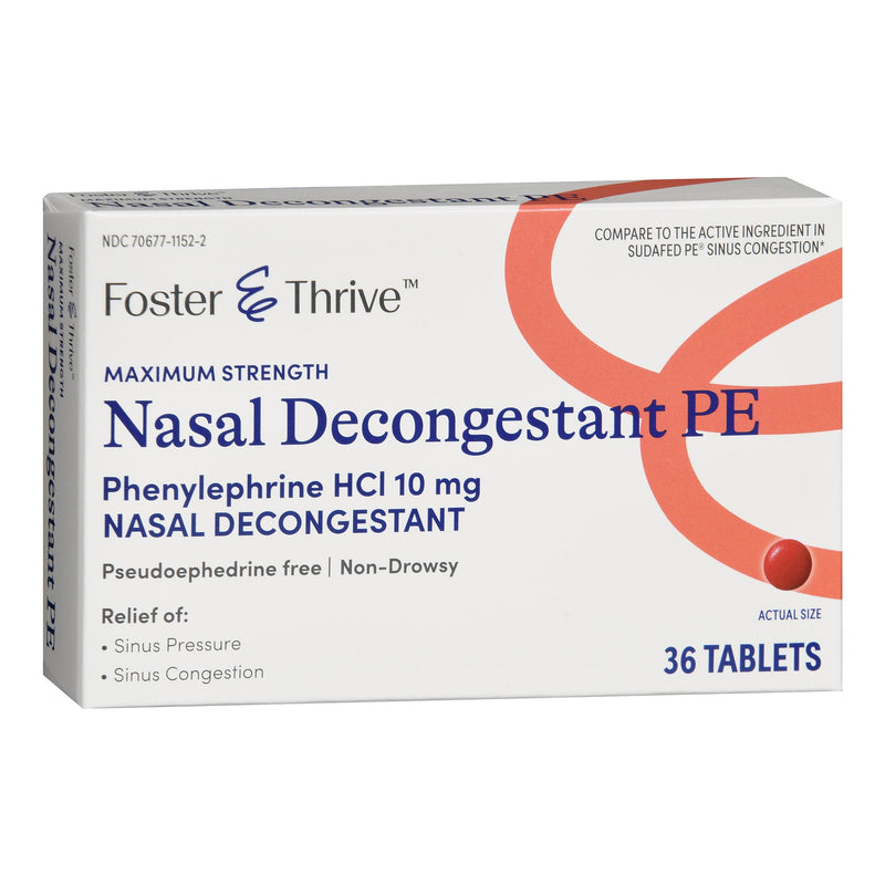 Foster & Thrive™ Sinus Relief 10 mg Strength Tablet 36 per Bottle (1235085_BT) 1/BT