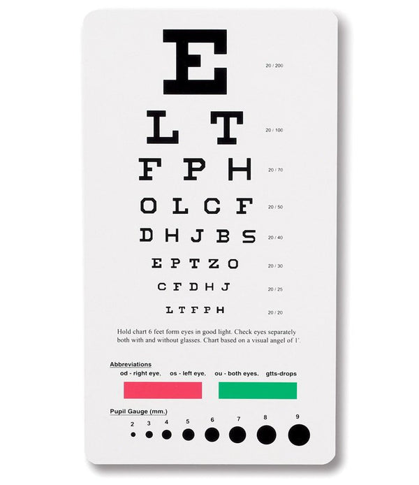Prestige Medical Eye Chart 6 Foot Distance Acuity Test (890023_EA) 1/EA