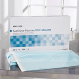 McKesson Sterilization Pouch Ethylene Oxide (EO) Gas / Steam 12 X 18 Inch Transparent Blue / White Self Seal Paper / Film (960948_CS) 1000/CS