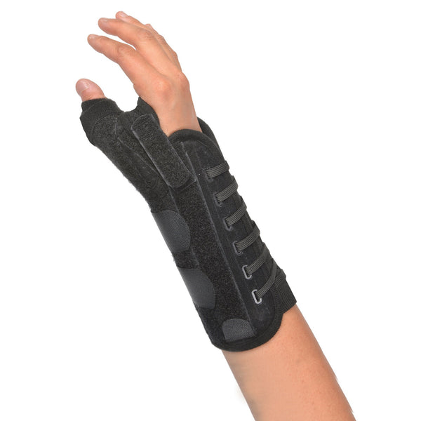 Titan Thumb™ Thumb Brace with Wrist Support Adult One Size Fits Most Dual-Pull Lace Closure Right Hand Black (512517_EA) 1/EA